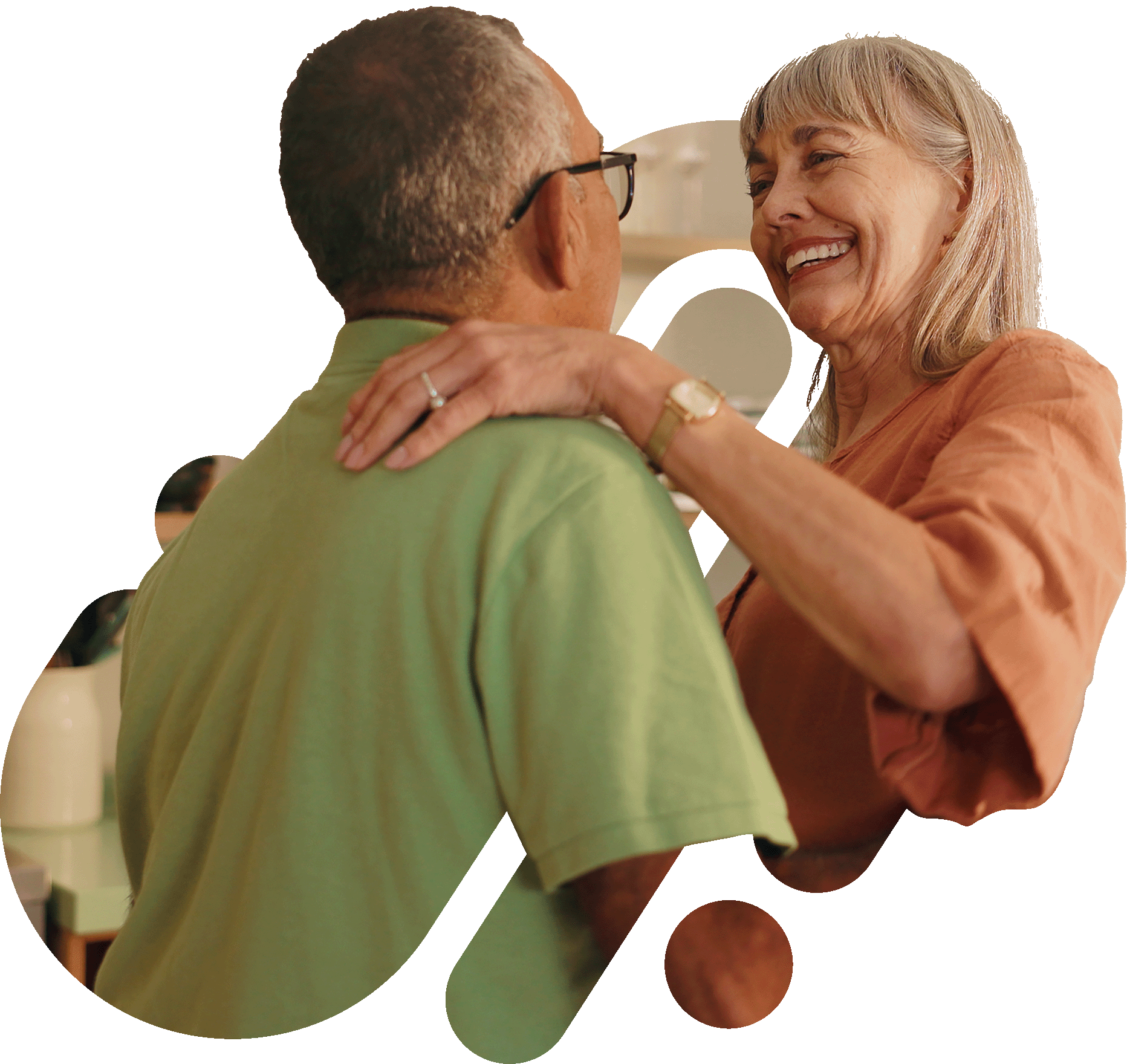 Man and Woman Dancing around Kitchen