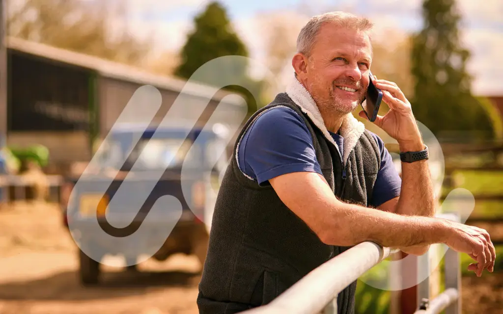 Man Farmer Phone