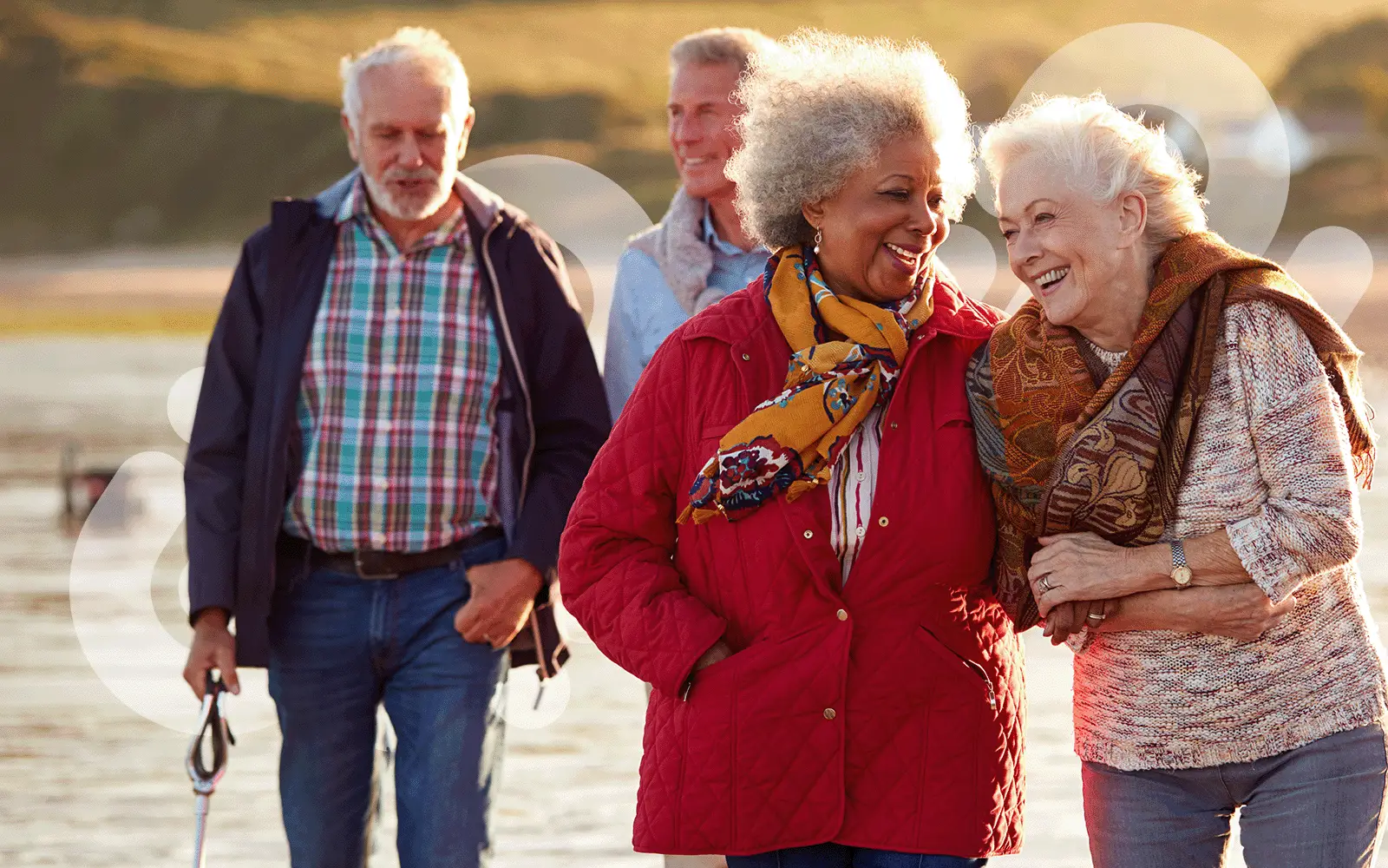Elderly Friends at Beach