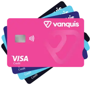 Vanquis credit cards stacked